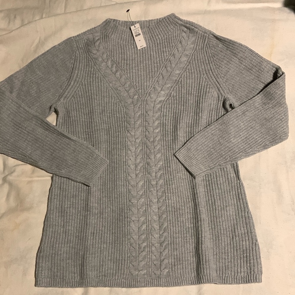 NWT Talbots funnel neck cable knit sweater size M